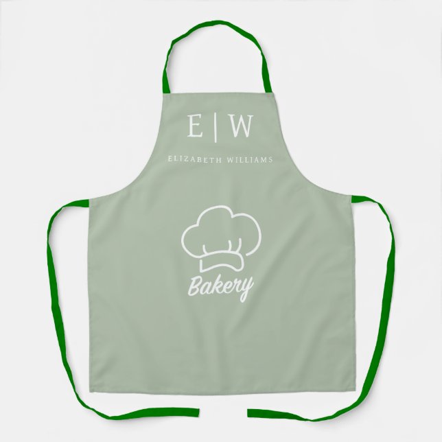 Apron | Personalized Bakery Chef Hat Logo (Front)