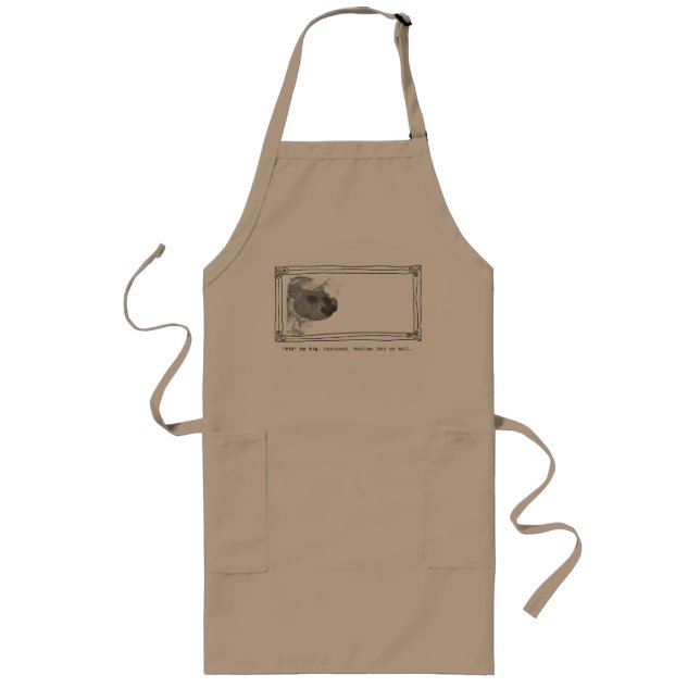 Apron. Pig Art. Long Apron (Front)