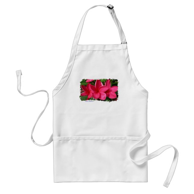 apron - pink plumerias (Front)