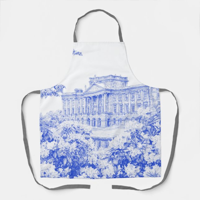 Apron - 'The Grounds at Pemberley' (Blue) (Front)