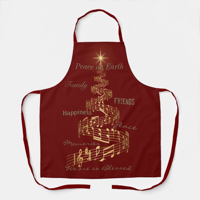 Apron We Are So Blessed Christmas Edition Burgandy (Front)