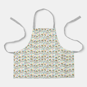 Apron with colorful animal pattern