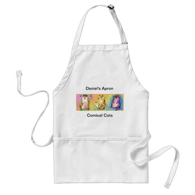 Apron with Comical Cats for Male or Female (Front)