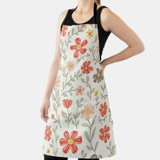 Apron with cute floral pattern