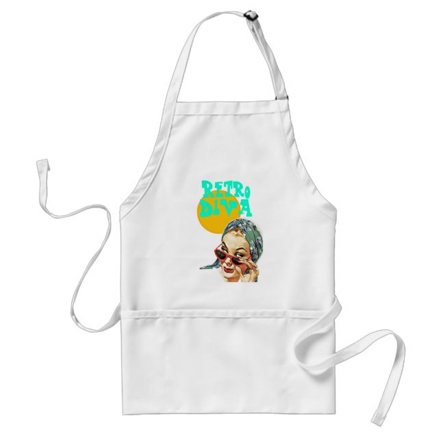 Apron with Retro Diva Stylish Red Sunglasses Lady (Front)