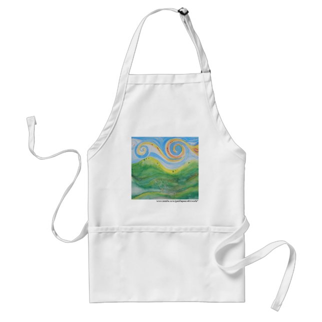 Apron with Swirly Sky Rolling Hills Design (Front)
