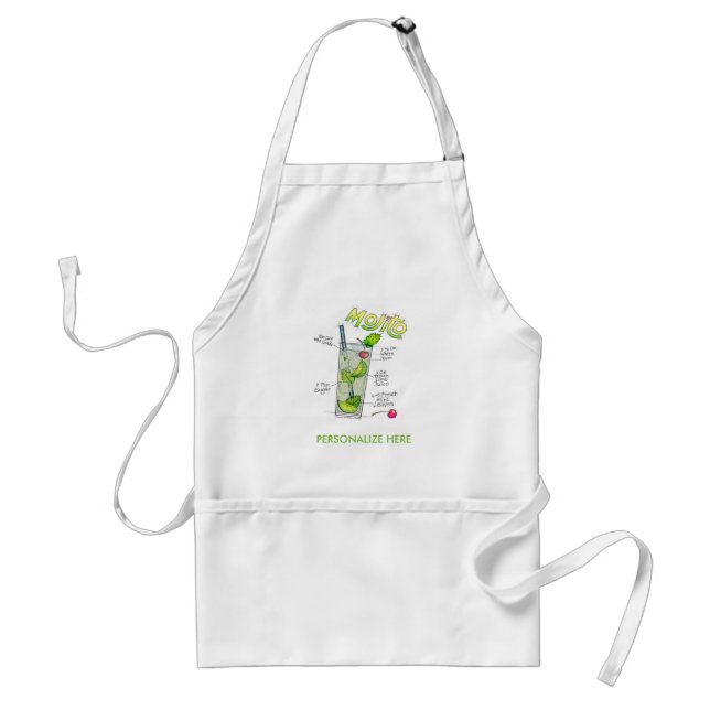 APRONS - MOJITO RECIPE COCKTAIL ART (Front)