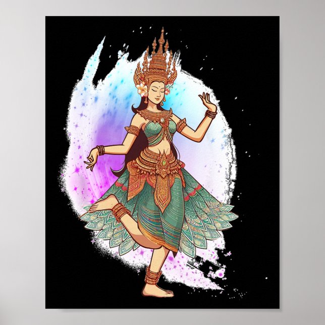 Apsara Dancing Cambodian Dance Khmer Meet Me In Ca Poster (Front)