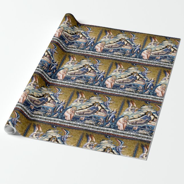 Apse:  3. Nativity of Christ by Pietro Cavallini Wrapping Paper (Unrolled)