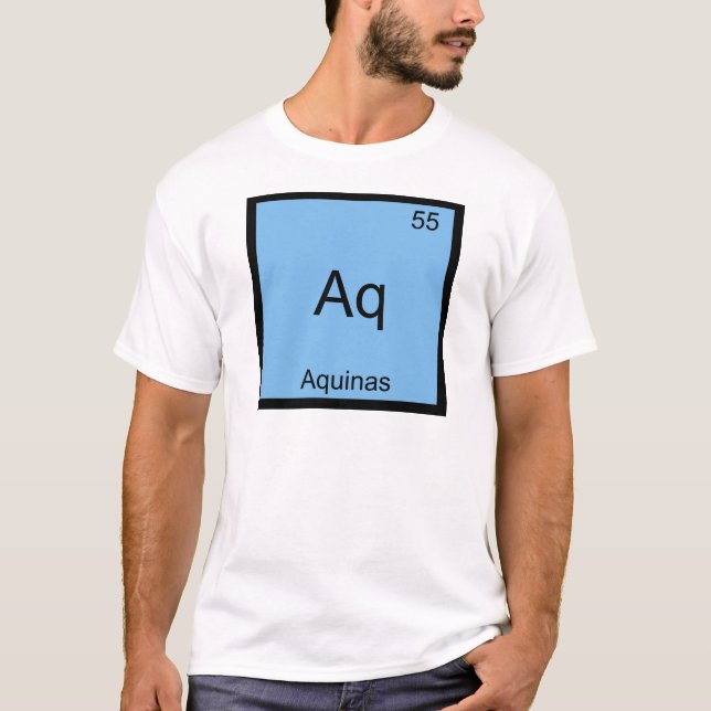 Aq - Aquinas Funny Element Chemistry Symbol Tee (Front)