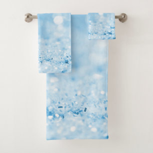 AQAU BLUE SPARKLE BUBBLE BATHROOM TOWEL