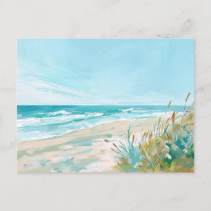 Aqaurell Illustration Beach landscape pastell Postcard