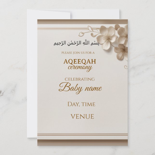 Aqeeqah invitation  (Front)