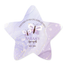 Aqeeqah Star Stickers Purple Butterfly Favor