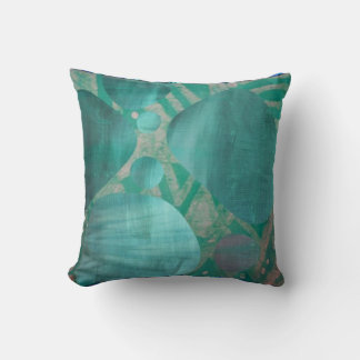Aqua Abstract Art Pillow