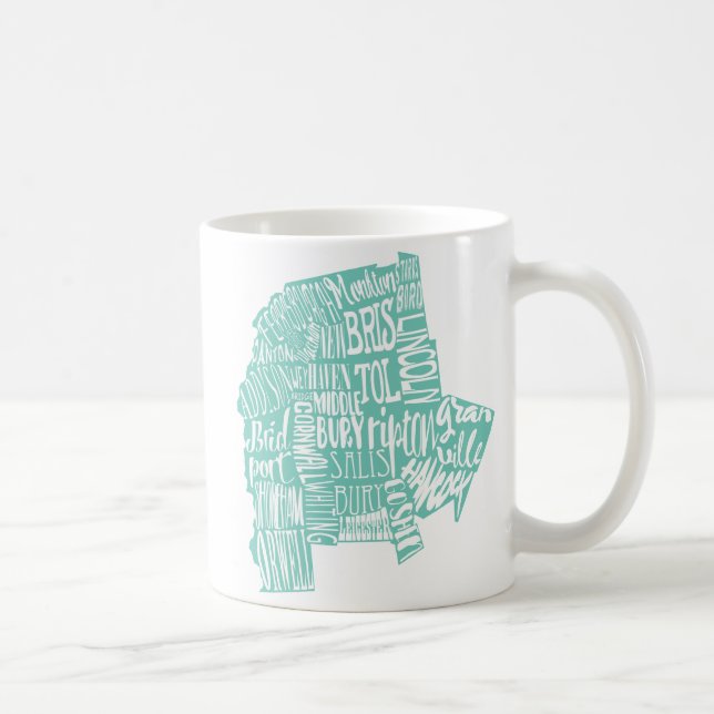 Aqua Addison County Typography Mug (Right)