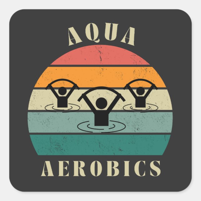 aqua aerobics square sticker (Front)