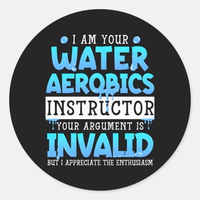 Aqua Aerobics Water Aerobics Instructor Classic Round Sticker (Front)