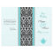 Aqua and Black Damask Wedding Program