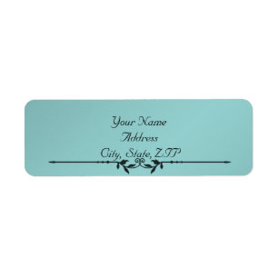 Aqua and Black Elegant Return Address