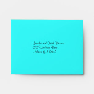 Aqua and Black Polka Dot Envelope for RSVP Card