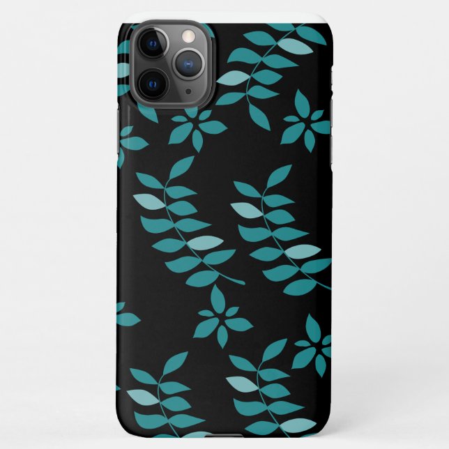Aqua and Black Tropical jungle  iPhone Case (Back)