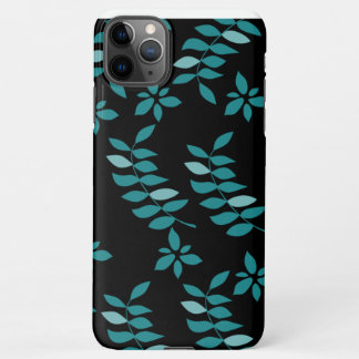 Aqua and Black Tropical jungle  iPhone 11Pro Max Case