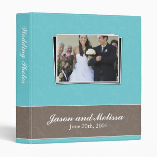 Aqua and Brown Lace Wedding Binder