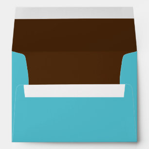 Aqua and Brown Lined Envelope