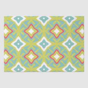 Aqua and Chartreuse Tiki Tissue Paper