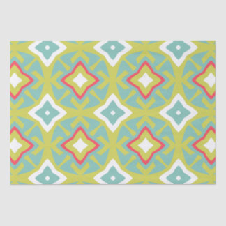 Aqua and Chartreuse Tiki Tissue Paper