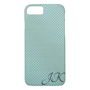 aqua and gold polka dot shimmer Case-Mate iPhone case