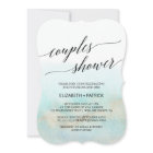 Aqua and Gold Watercolor Beach Couples Shower