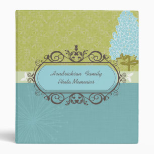 Aqua and Green Floral Photo Binder