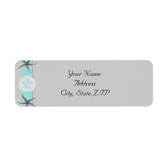 Aqua and Grey Band Starfish Return Address (Front)