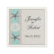 Aqua and Grey Band Wedding Napkin