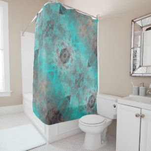 Aqua and Grey Diagonal Geometric Distressed