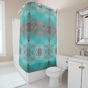 Aqua and Grey Geometric Paint