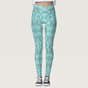 Aqua and grey leggings