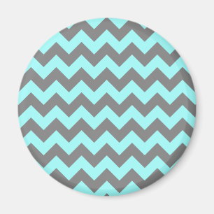 Aqua and Grey Zigzag Magnet
