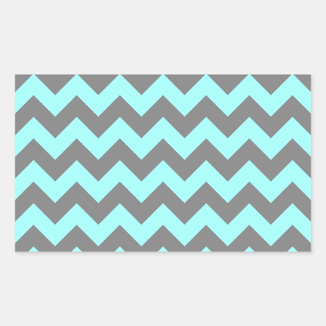 Aqua and Grey Zigzag Sticker (Front)