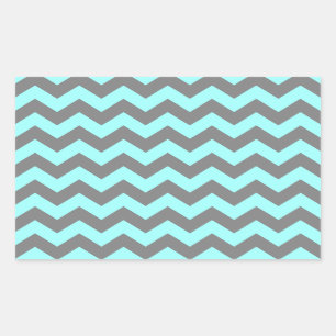 Aqua and Grey Zigzag Sticker