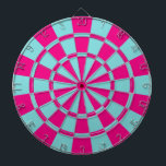 Aqua And Hot Pink Dartboard<br><div class="desc">Aqua And Hot Pink Dart Board</div>
