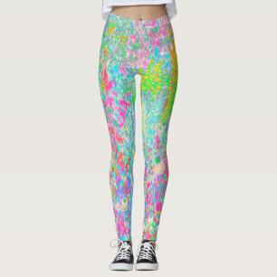 Aqua and Hot Pink Sunrise in My Rubio Garden Leggings