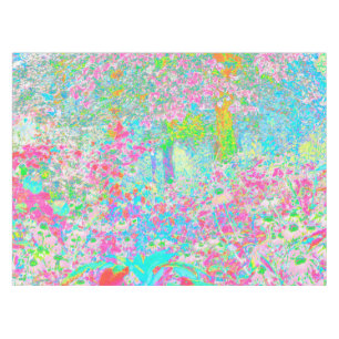 Aqua and Hot Pink Sunrise in My Rubio Garden Tablecloth