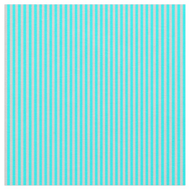 Aqua and Light Grey Coloured Stripes/Lines Pattern Fabric (Close Up)
