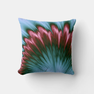 Aqua and Pink Glory Throw Pillow