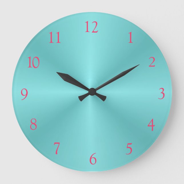 Aqua and Pink> Plain Wall Clock (Front)