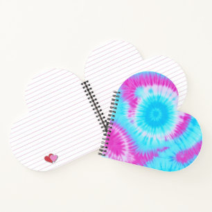 Aqua and Pink Tie Dye Notebook