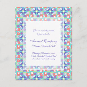 Aqua and Purple Fifties Retro Chic Modern Invitation